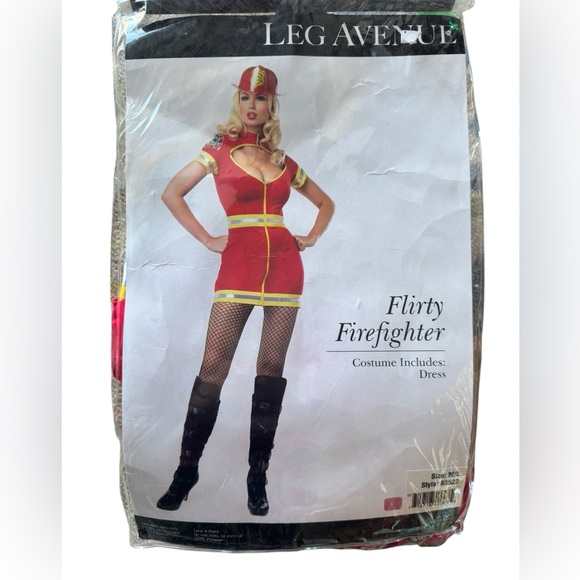 Leg Avenue Red and Yellow Firefighter Costume Size M/L - Picture 1 of 6